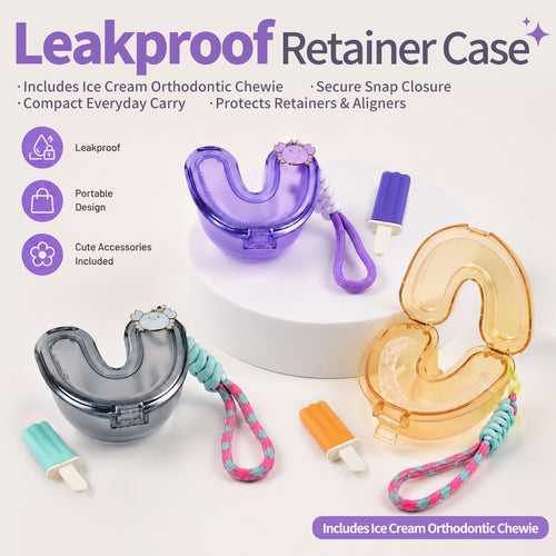 Purple, smoke blue and peach AISU LAB retainer case color collection