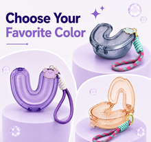 Purple, smoke and peach retainer case color options