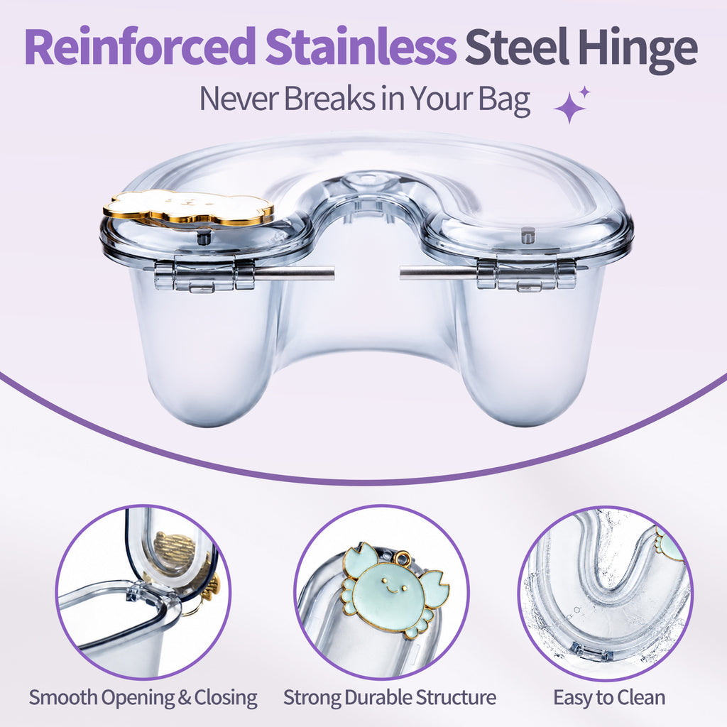 Reinforced stainless steel hinge and easy-clean retainer case