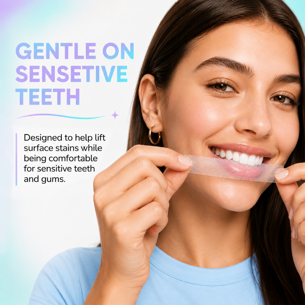 AISU LAB whitening strips designed for sensitive teeth and gums